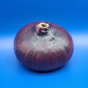 Vintage Signed Patricia Garrett Realistic Red Onion Pottery Bud Vase Signed